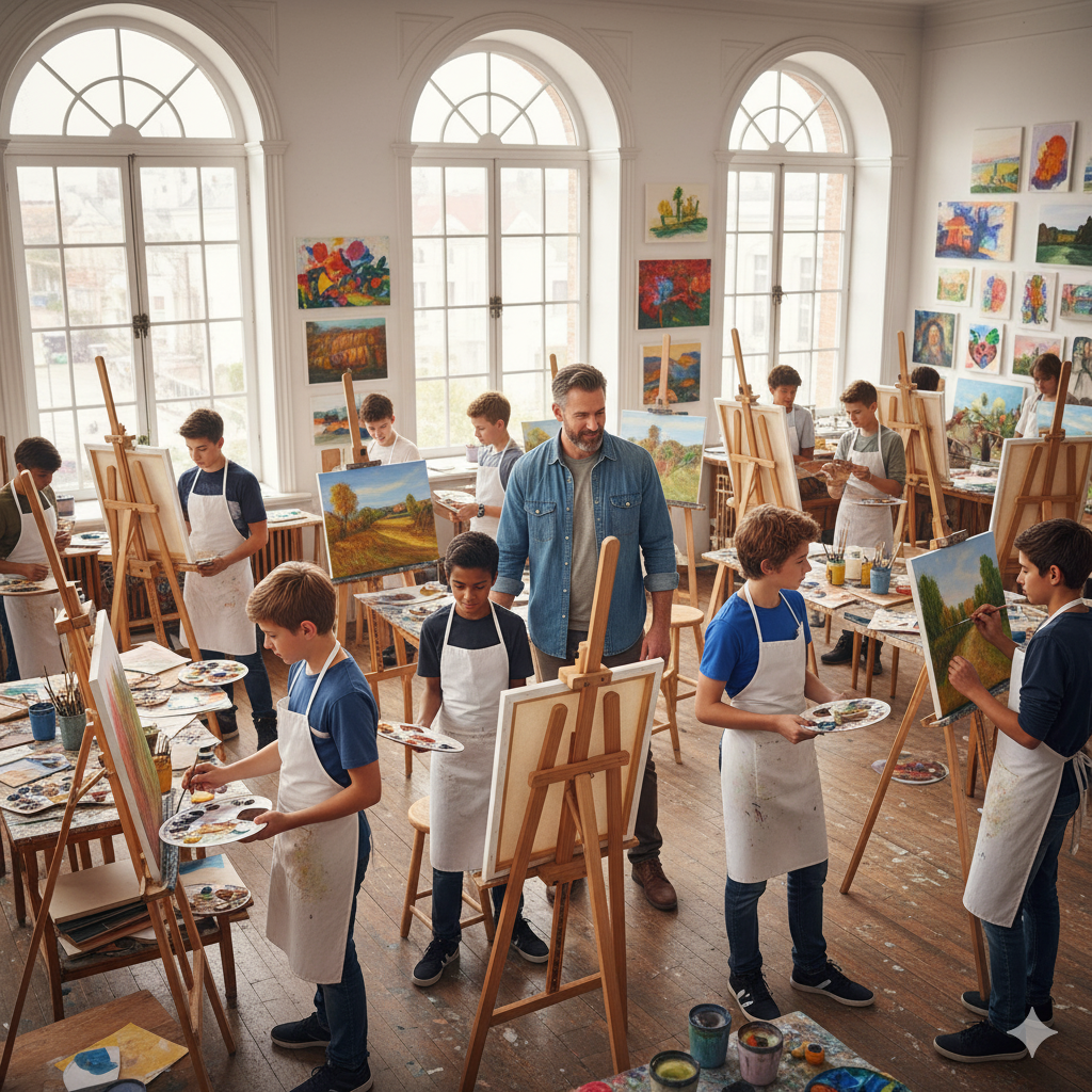 Clase de arte escolar